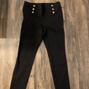 Loft black trouser pants with gold buttons